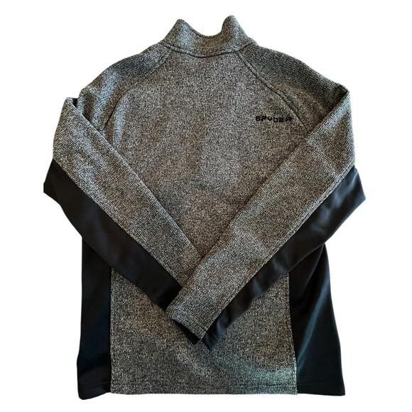 SPYDER Sweater 1/4 Zip Mens Sz Large Knit Fleece lined knit Long Sleeve 1619902 - Picture 2 of 8